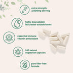 Pure Vitamin C 2,000 mg | 240 Cápsulas Veganas | Micro Ingredients