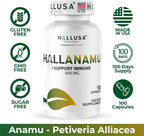 Anamu Orgánico 450 mg - Raíz de Petiveria Alliacea - 100 Cápsulas - Hallusa Natural