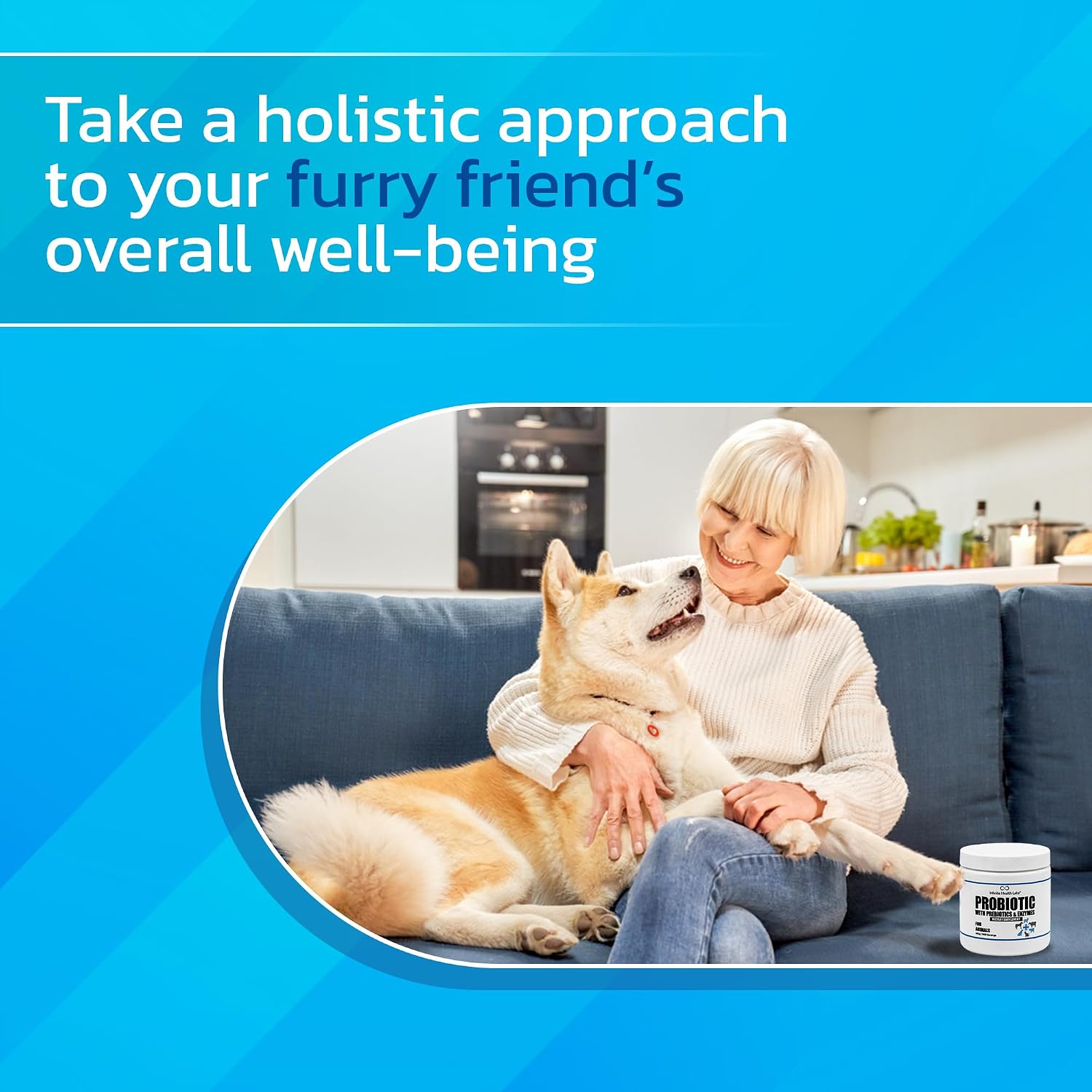 Probióticos para Perros y Gatos - Polvo Prebiótico y de Enzimas Formulado por Veterinarios para la Salud Digestiva, Intestinal e Inmunitaria - 1600 Dosis (400 g)