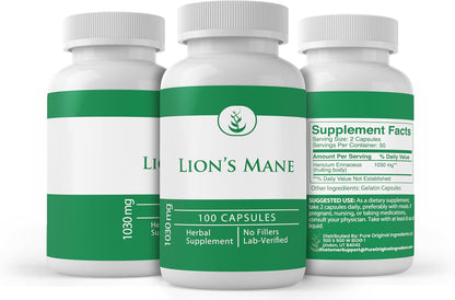 PURE ORIGINAL INGREDIENTS Lion’s Mane – Suministro para 50 días: 100 cápsulas con dosis recomendada de 2 al día. – Image 4
