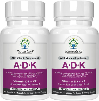 NatureGenX ADK Vitamin Supplement – Vitamins – La vitamina A contribuye al mantenimiento de los huesos en – Image 1
