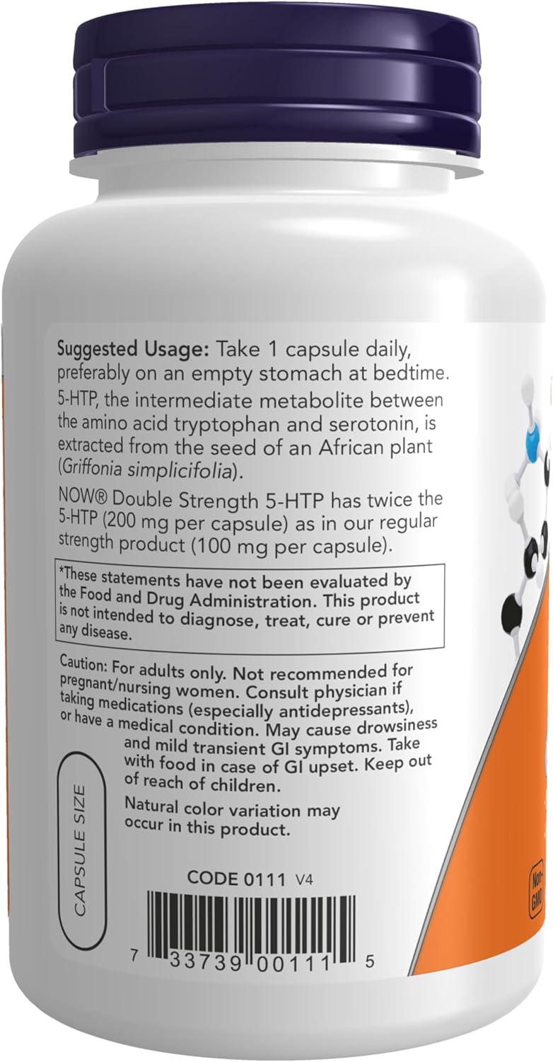 Now Foods 5-HTP 200 mg, 120 Cápsulas Veganas