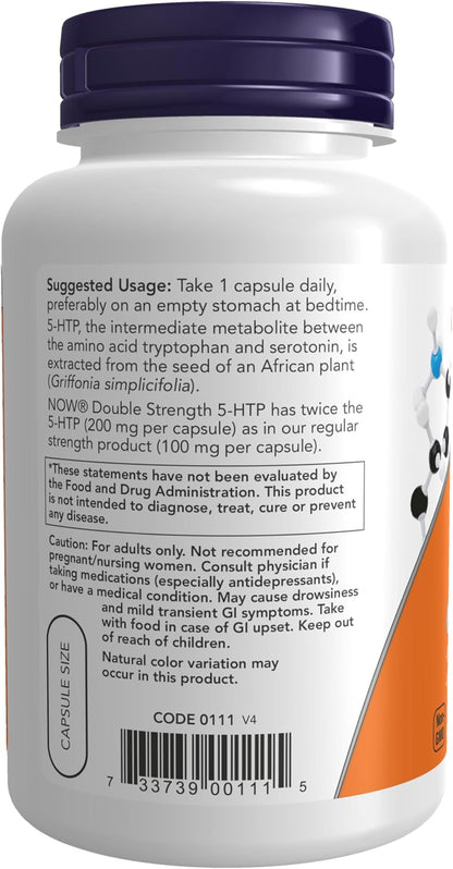 Now Foods 5-HTP 200 mg, 120 Cápsulas Veganas – Image 3
