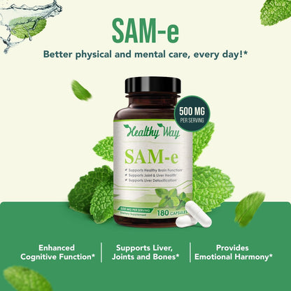 HealthyWayRx SAM-e 500mg - – No modificado genéticamente (Non-GMO). – Image 4