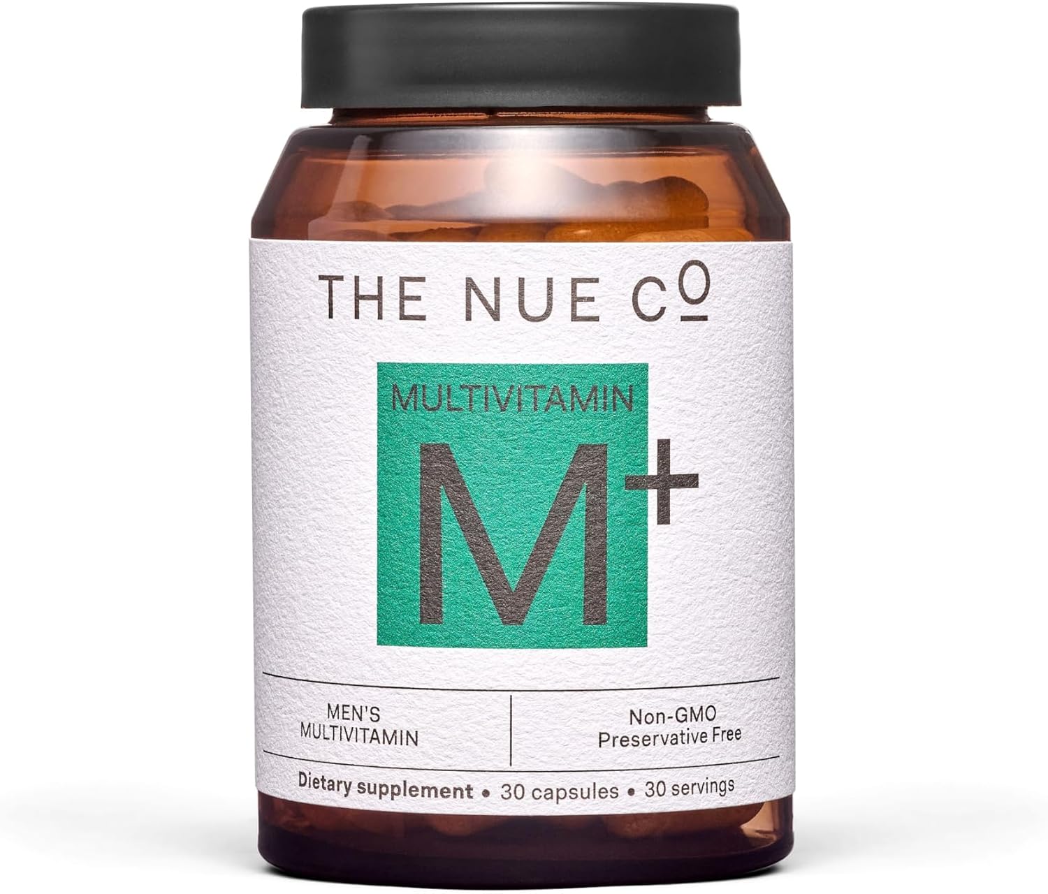 The Nue Co. MEN'S MULTI VITAMIN - Multivitamínico para hombres, vegano, sin gluten, 30 cápsulas
