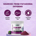 AKI Extracto de Maqui Berry en Polvo - Silvestre de la Patagonia, Alto en Antocianinas y Polifenoles, Liofilizado, 150g