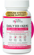 Premium D3 K2 Completo: Vitamina D3 2000 UI + K1 + K2 (MK-4 y MK-7) - 30 Cápsulas