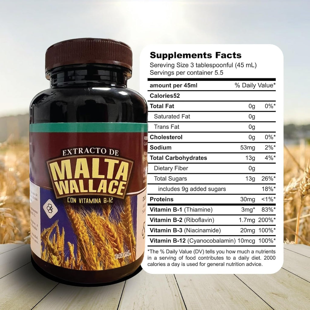 Malta Wallace Extracto de Malta con Vitamina B12