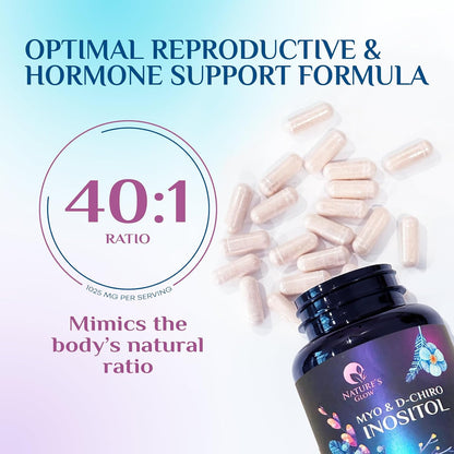 Nature's Glow Myo-Inositol & D-Chiro Inositol 1025 mg (40:1) - 120 Cápsulas Veganas – Image 6