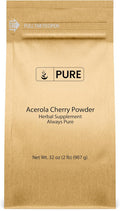 PURE ORIGINAL INGREDIENTS Polvo de Acerola (2 lb) — Sin OGM, Sin Gluten, Envase Ecológico
