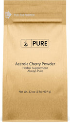 PURE ORIGINAL INGREDIENTS Polvo de Acerola (2 lb) — Sin OGM, Sin Gluten, Envase Ecológico
