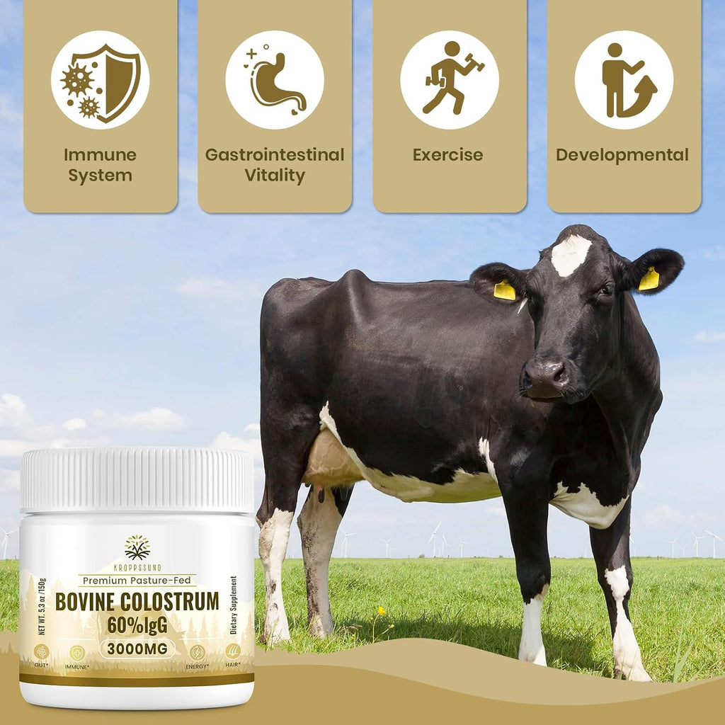 Kroppssund Calostro Bovino en Polvo 3000 mg - 65% IgG - 50 Servicios