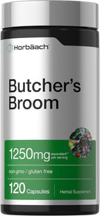Horbaach Butchers Broom Cápsulas | 120 Cápsulas | Extracto de Raíz Tradicional