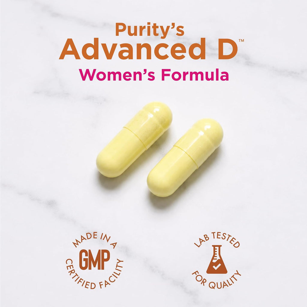 Purity Products Advanced Vitamin D Women's Formula - Vitamina D3 con Luteína y Biotina, 60 Cápsulas Vegetales