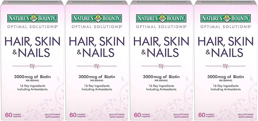 Nature's Bounty Cabello, Piel y Uñas – 60 comprimidos (Pack de 4)