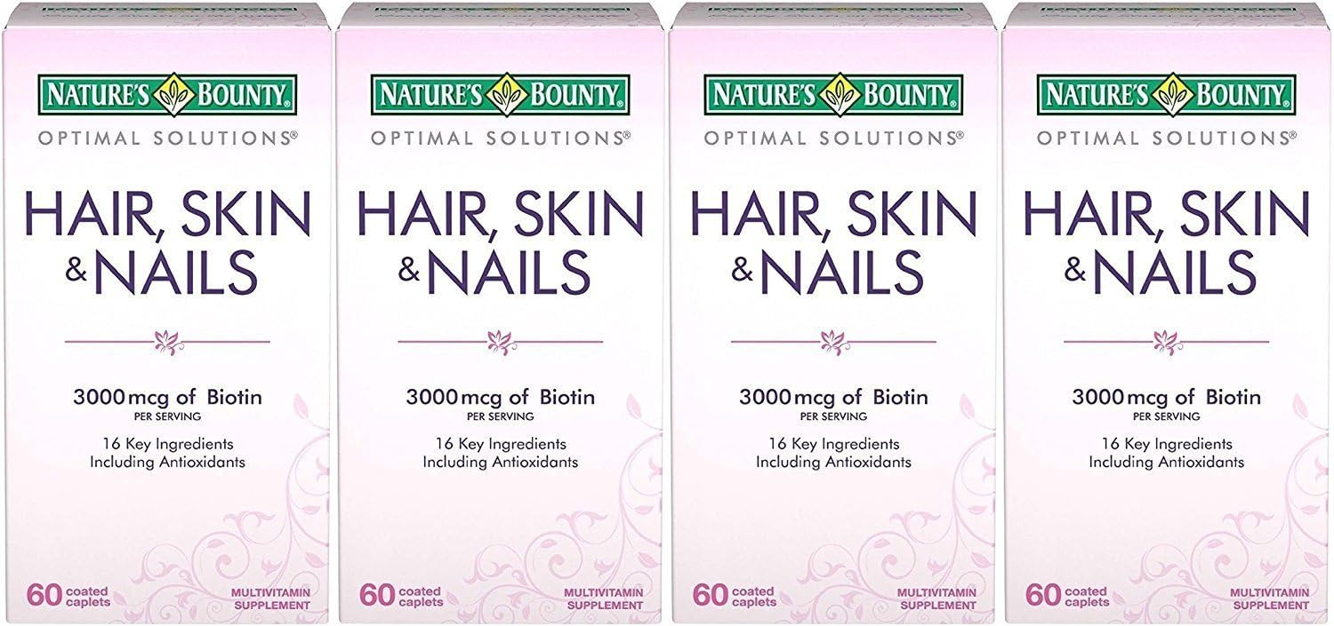 Nature's Bounty Cabello, Piel y Uñas – 60 comprimidos (Pack de 4)