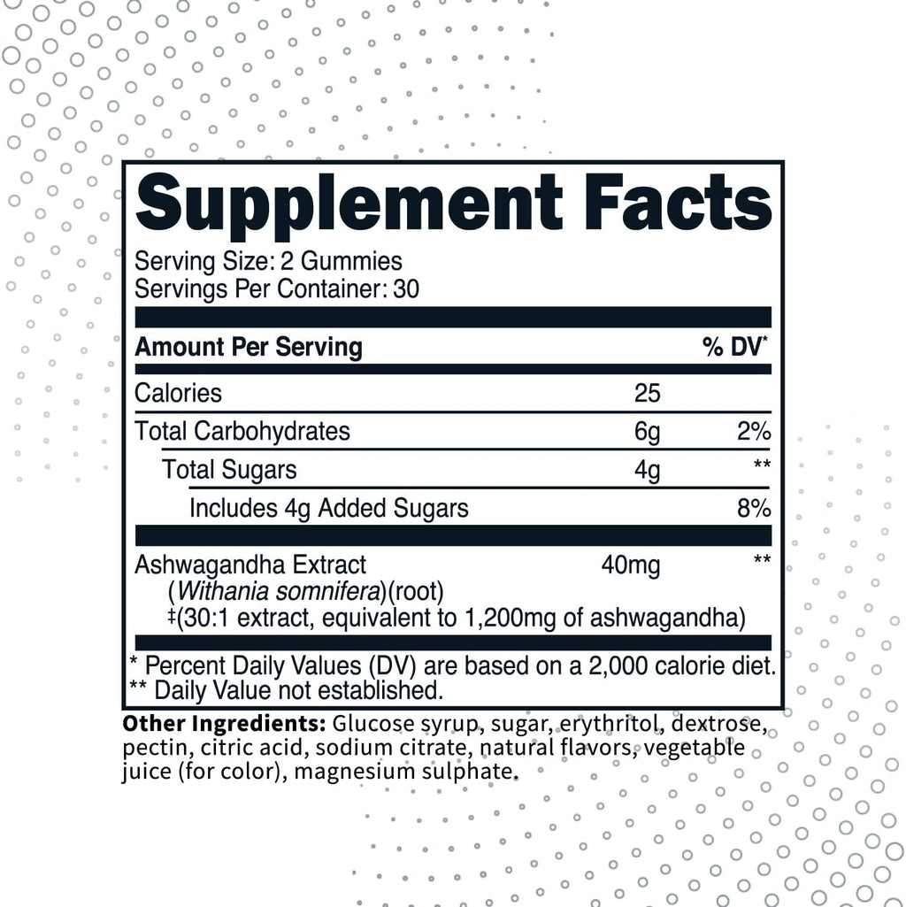 Type Zero Ashwagandha Gummies 60 gominolas (30 dosis) - Sabor a bayas