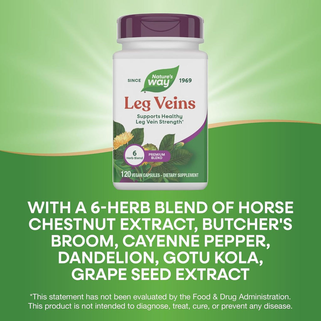 Nature's Way Leg Veins Premium Blend - 120 Cápsulas (60 Dosis)