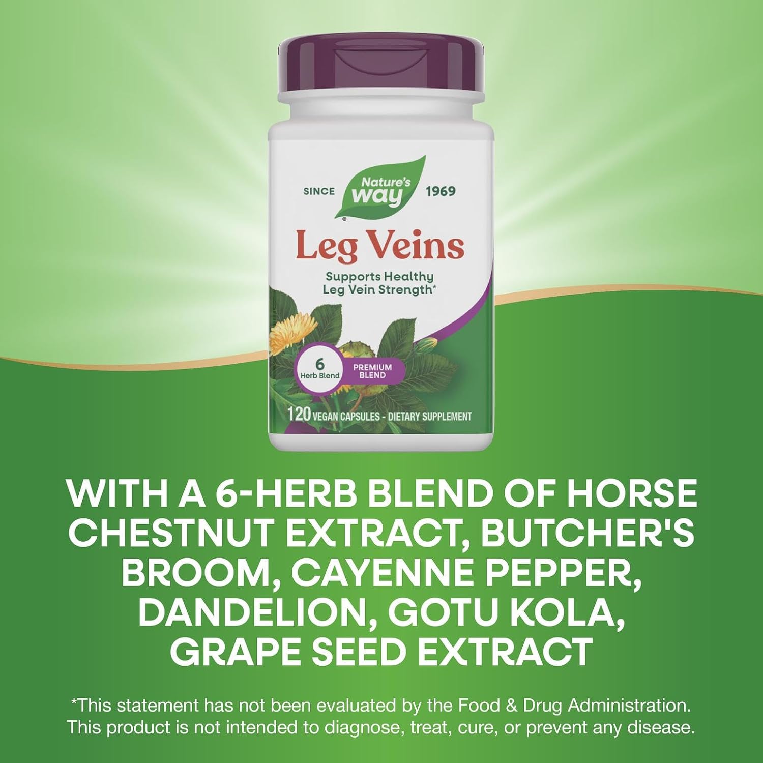 Nature's Way Leg Veins Premium Blend - 120 Cápsulas (60 Dosis)