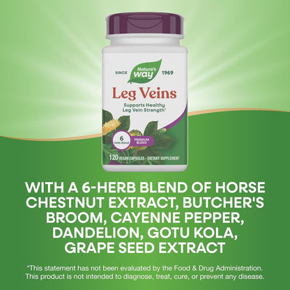 Nature's Way Leg Veins Premium Blend - 120 Cápsulas (60 Dosis) – Image 5
