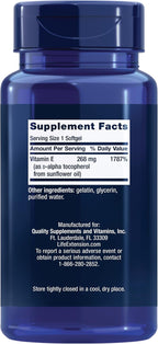 Life Extension Super Vitamin E, 268 mg (400 IU), Natural Vitamin E, Gluten-Free, Non-GMO, 90 Softgels