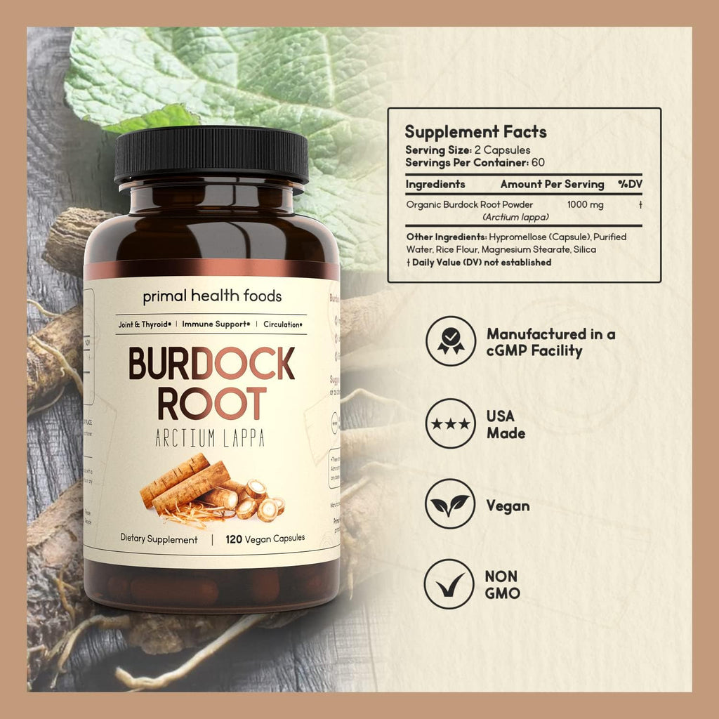 Cápsulas de Raíz de Bardana 1000 mg - 60 Cápsulas