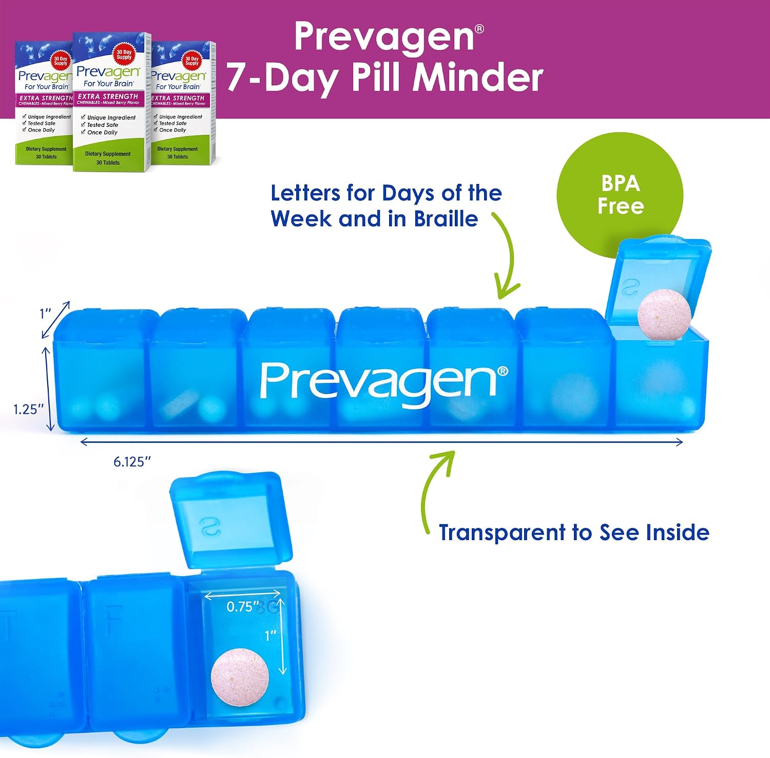 Prevagen Extra Strength Comprimibles sabor bayas mixtas - 90 tabletas (3 meses)