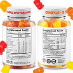 DR. MORITZ Pack de Gominolas Omega 3 (90 uds) y Multivitamínicas para Niños (60 uds) - Vegano, Sin OMG, Apoyo Diario