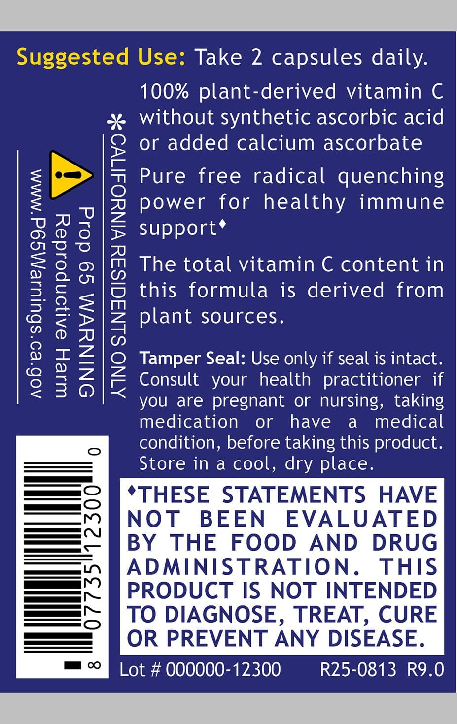 Quantum Vitamin C - Vitamina C Orgánica Natural con Bioflavonoides - 60 Cápsulas Veganas