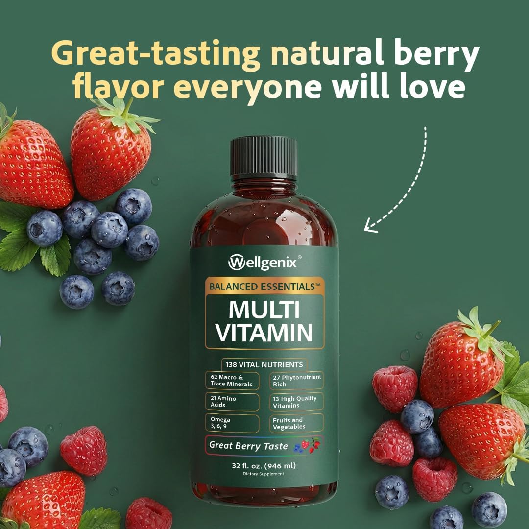 Wellgenix Balanced Essentials Multivitamínico Líquido con Minerales, 946 ml (32 fl oz)