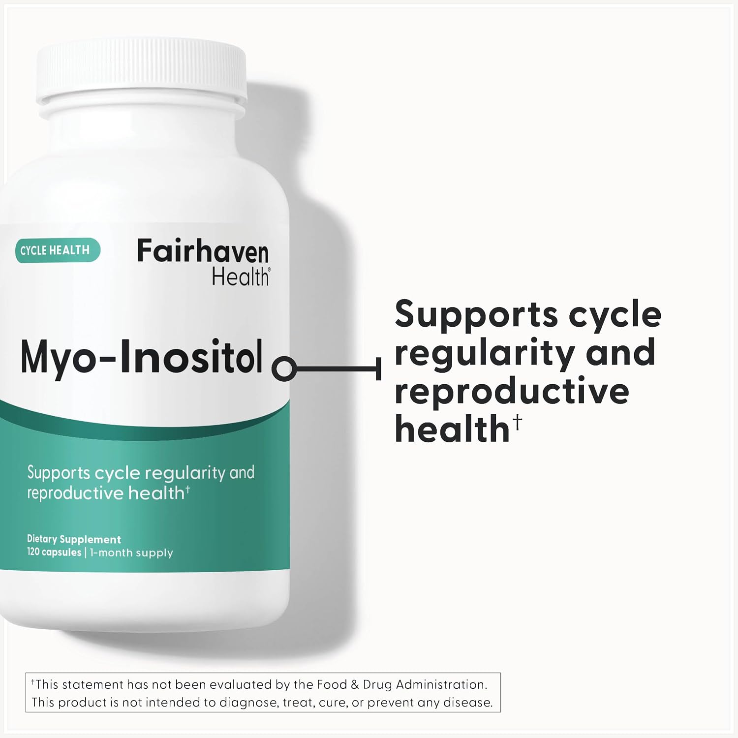 Fairhaven Health Myo-Inositol 2000mg - 120 Cápsulas Veganas - Suplemento de Vitamina B8