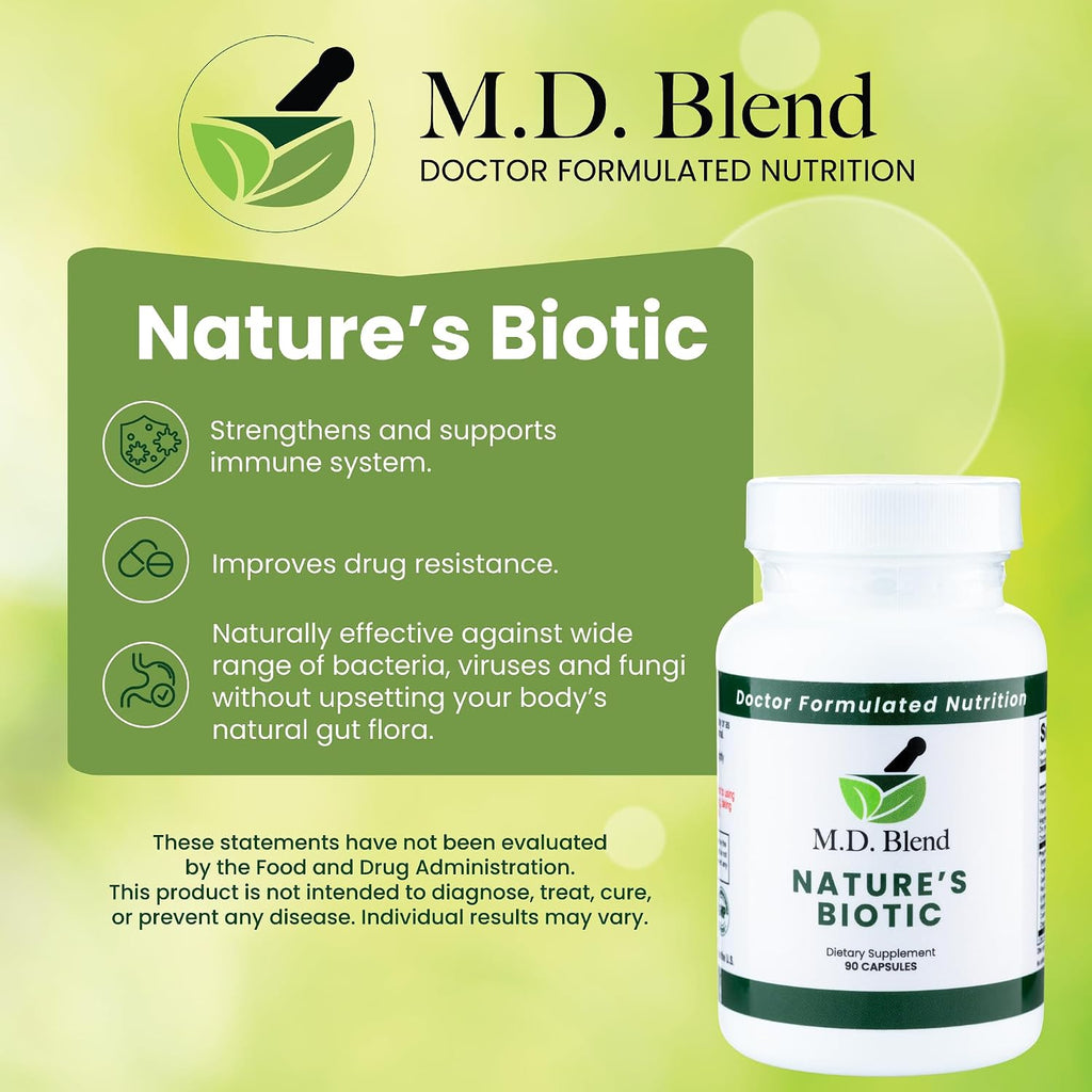Nature's Biotic Berberine Supplement for Daily Wellness Support with Blend of Oregano, Garlic, Vitamins C & B6, Magnesium, and Zinc, 180 Cápsulas (Pack de 2)