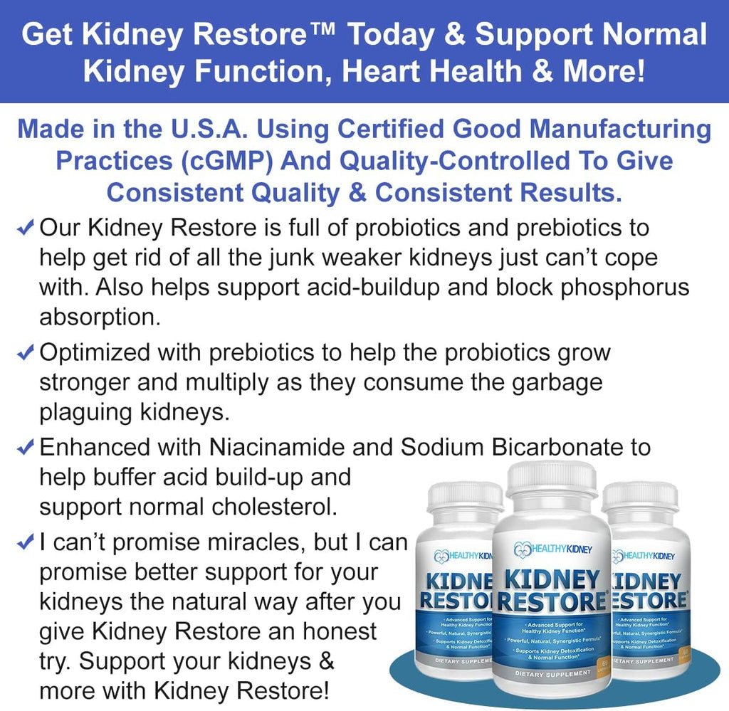 Kidney Restore & Kidney-D 2-Pack – Cápsulas para Apoyo Renal con Vitamina D y Probióticos