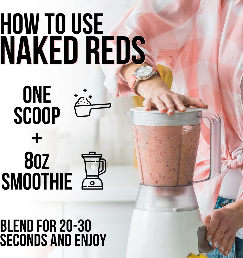 NAKED Reds Superfood Powder - Mezcla de Frutas Rojas, 28 porciones