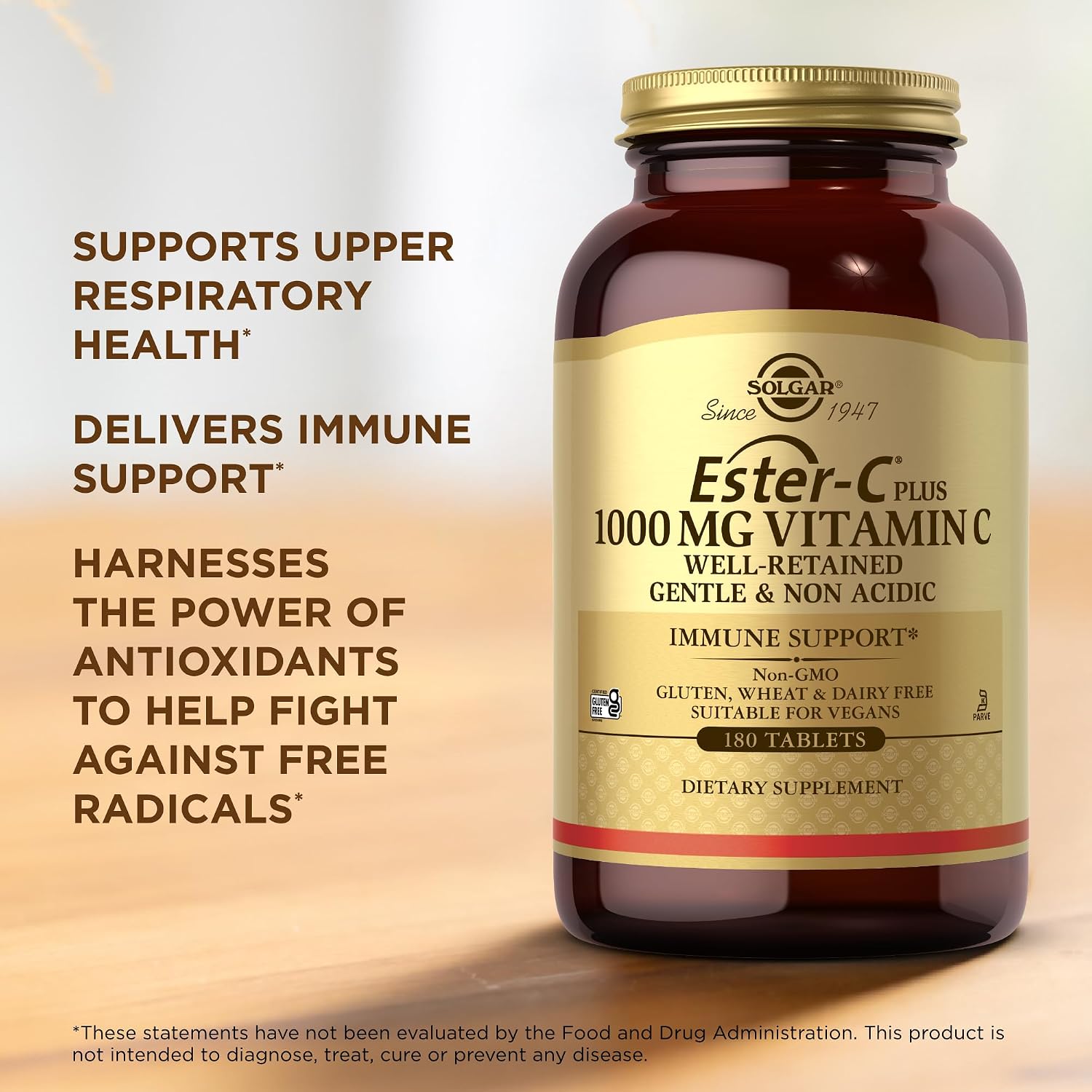 Solgar Ester-C Plus 1000 mg Vitamina C (Complejo de Ascorbato) - 180 Comprimidos (Pack de 2)