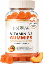 Gominolas de Vitamina D3 y K2 Sin Azúcar - 5000 UI D3 + 80 mcg K2 MK7 - Natural BioScience