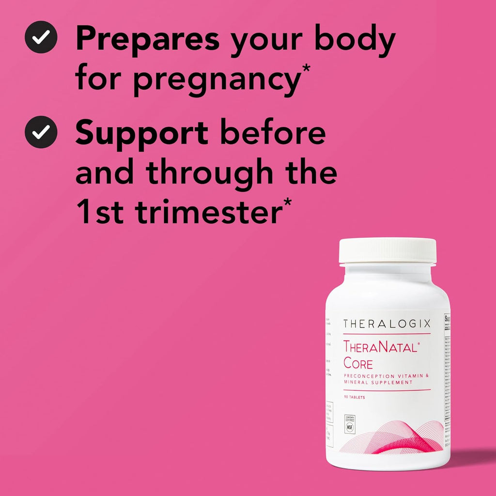 Theralogix TheraNatal Core - Suplemento vitamínico preconcepción - 90 comprimidos