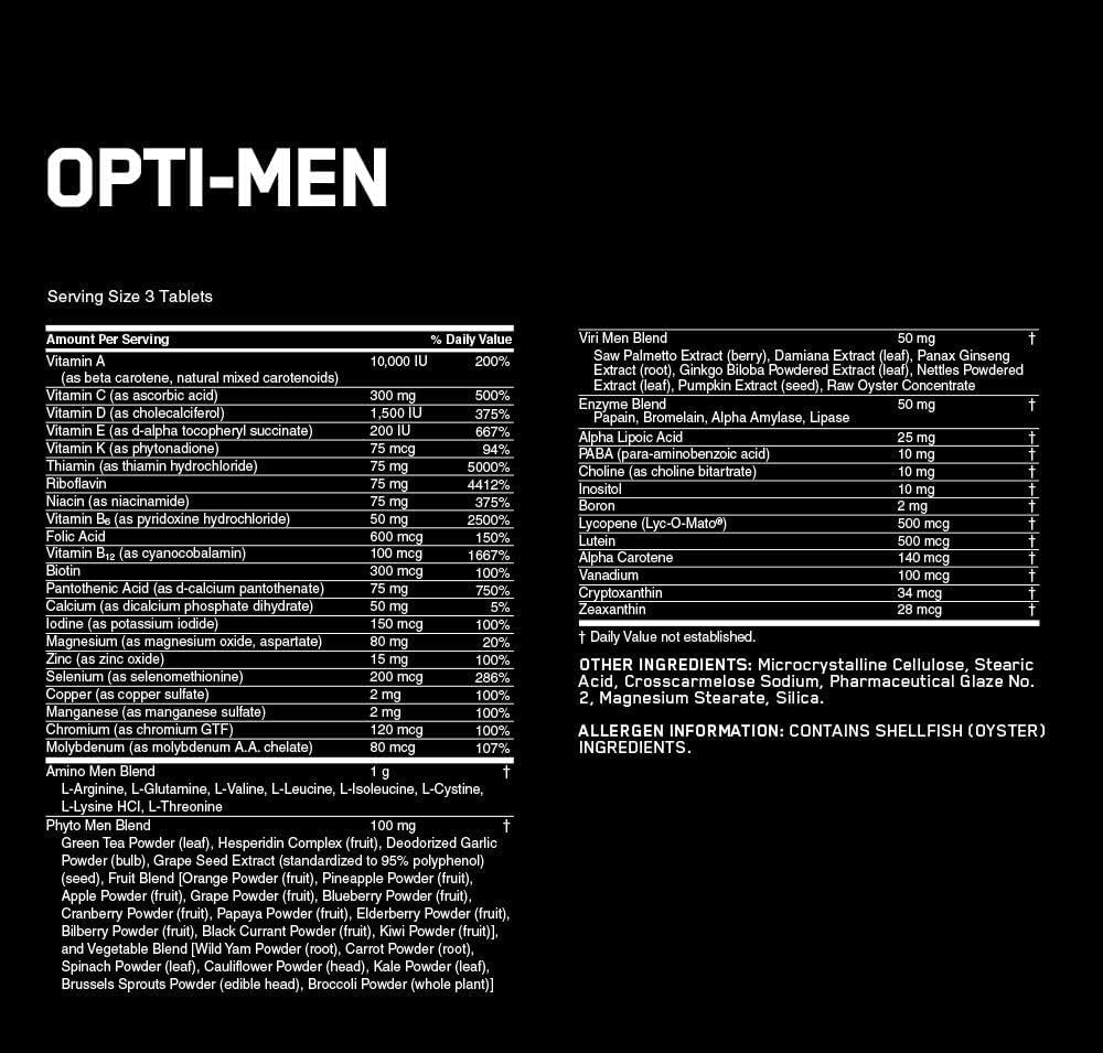 Opti-Men Multivitamínico Diario, 90 comprimidos