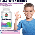 KAL MultiSaurus Multivitamínico Infantil - 180 Gomitas Dinosaurio con 11 Vitaminas y Minerales