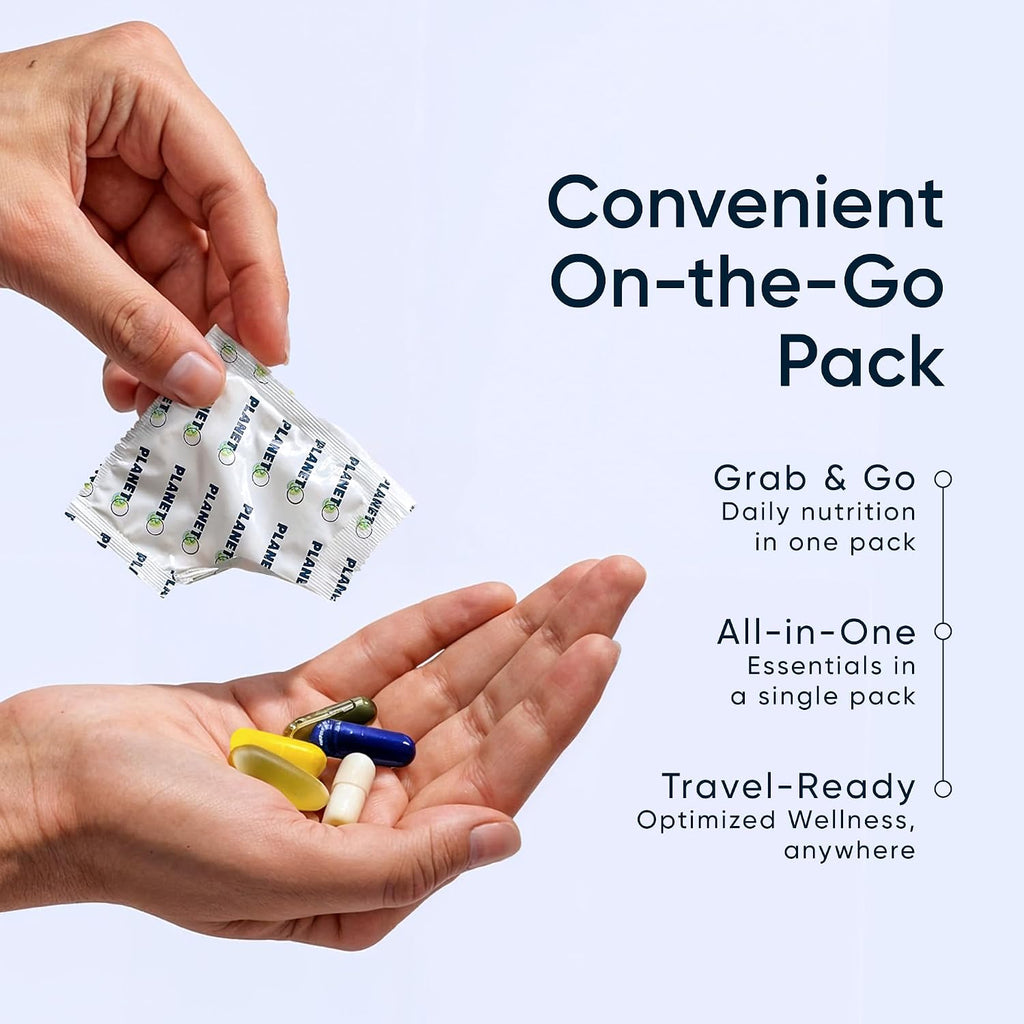 Planet 3 Vitamin Packs - Paquetes diarios de vitaminas para hombres y mujeres - 120 paquetes