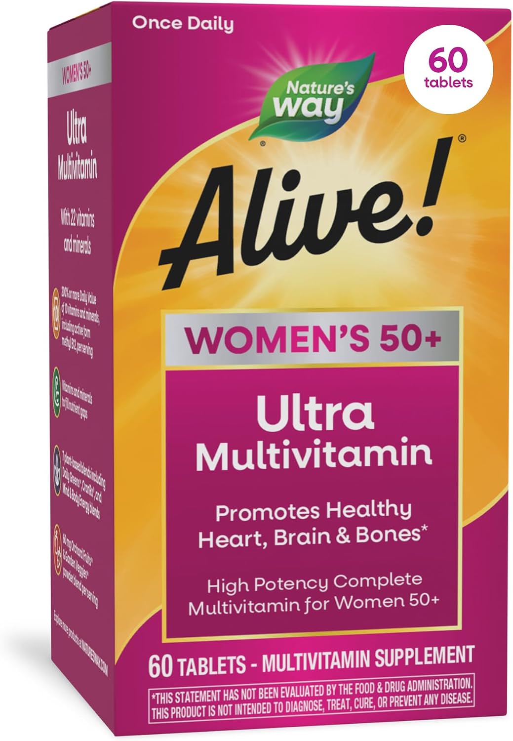 Nature's Way Alive! Ultra Potencia Multivitamínico para Mujeres 50+