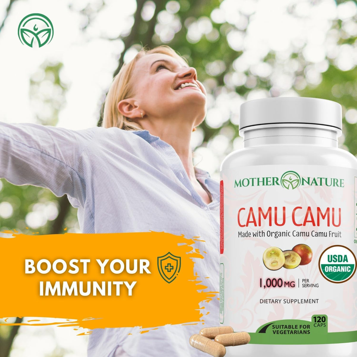 MNO Camu Camu Orgánico Vitamina C Natural - 120 Cápsulas – Image 3