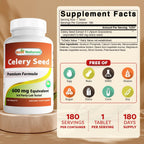 Best Naturals Semilla de Apio 600 mg, 180 Comprimidos (Paquete de 3)