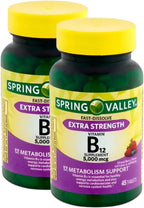 Vitamina B12 5000 mcg - 45 Comprimidos de Disolución Rápida Sabor Bayas - Pack de 2