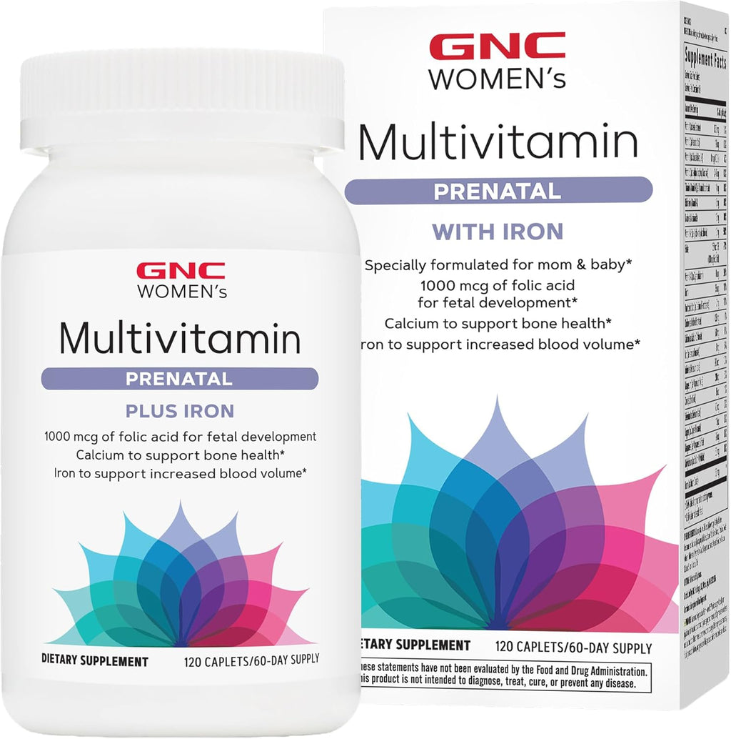 GNC Fórmula Multivitamínica Prenatal con Hierro, 120 Comprimidos
