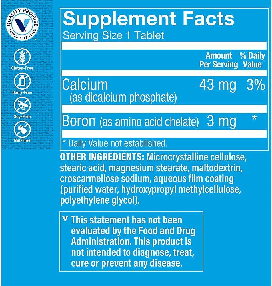 Boron 3 mg Chelate – High Absorption Formula (100 Tablets)