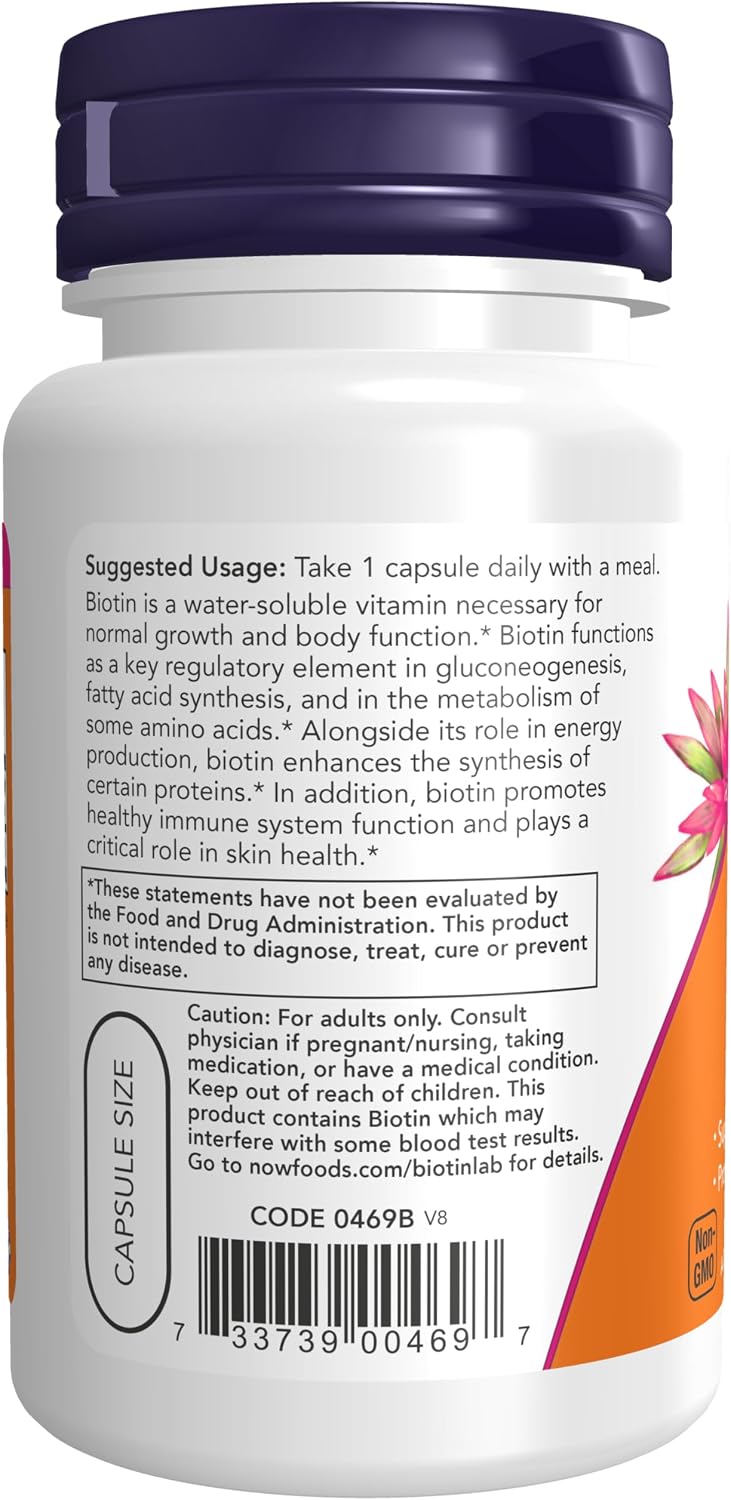 NOW Foods, Biotina 1.000 mcg, 100 Cápsulas