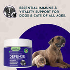 Animal Essentials MUSHROOM DEFENSE - Suplemento de setas para perros y gatos, extracto en polvo, 70g