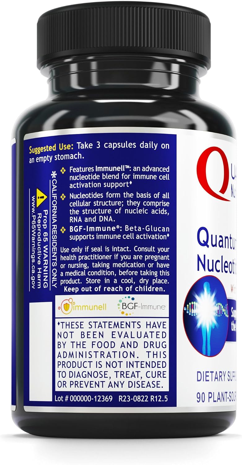 Quantum Nucleotide Complex - 90 Vegetarian Capsules - Immune Support with Beta-Glucan and Nucleotides