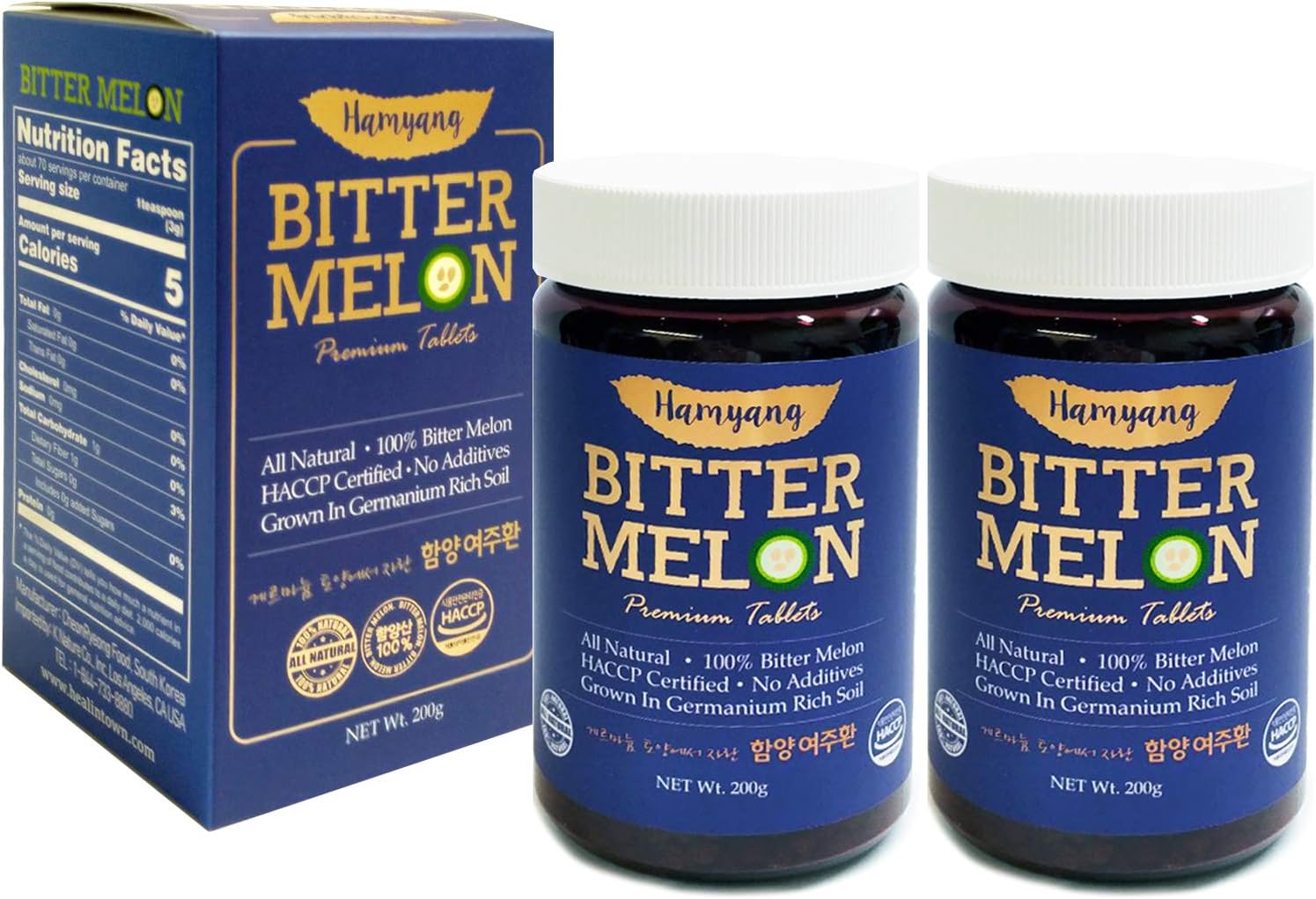 Comprimidos de Melón Amargo Natural 200g - 2 Cajas - Hamyang